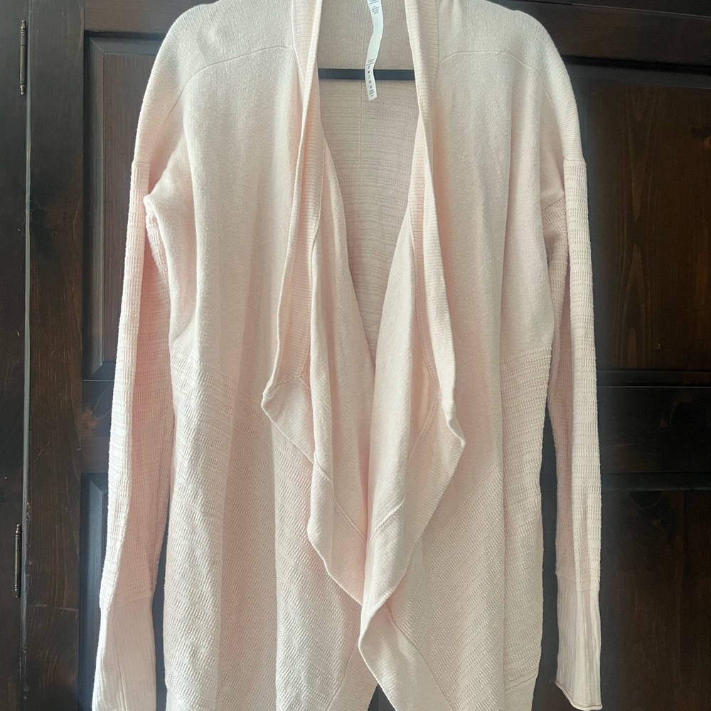Women's Pink Drape Cardigan - Picture 3 of 5